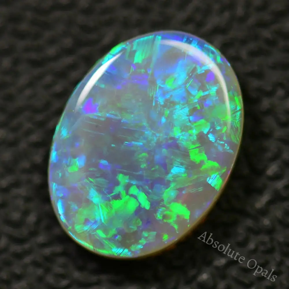 1.10 Cts Australian Semi Black Solid Opal Lightning Ridge Crystal