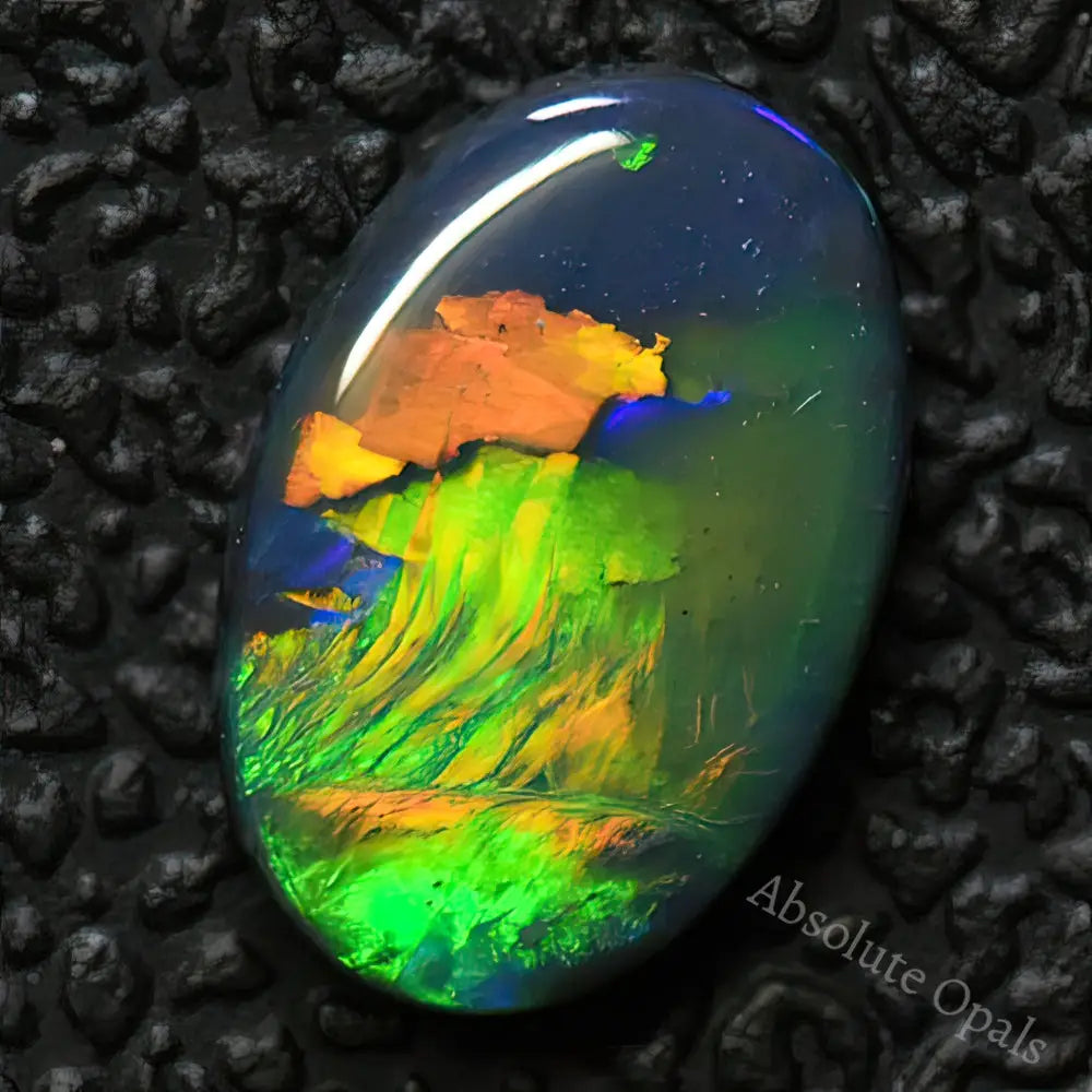 Australian Black Opal Lightning Ridge Cabochon