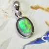 Australian Lightning Ridge Solid Opal Pendant Silver