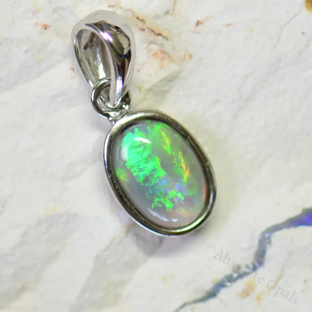 1.14G Australian Lightning Ridge Solid Opal Pendant Silver L20.1 Mm Jewellery