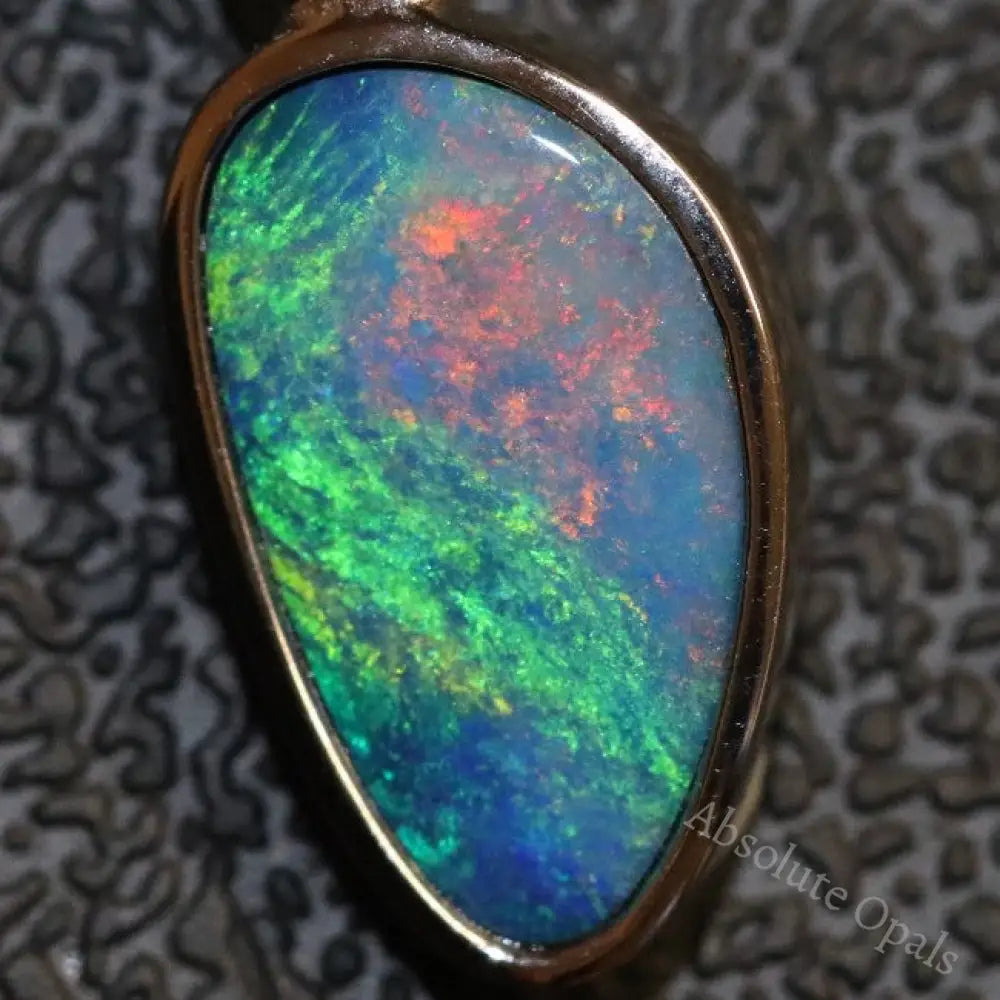 1.15 G Australian Doublet Opal With Silver Pendant: L 21.9 Mm Jewellery