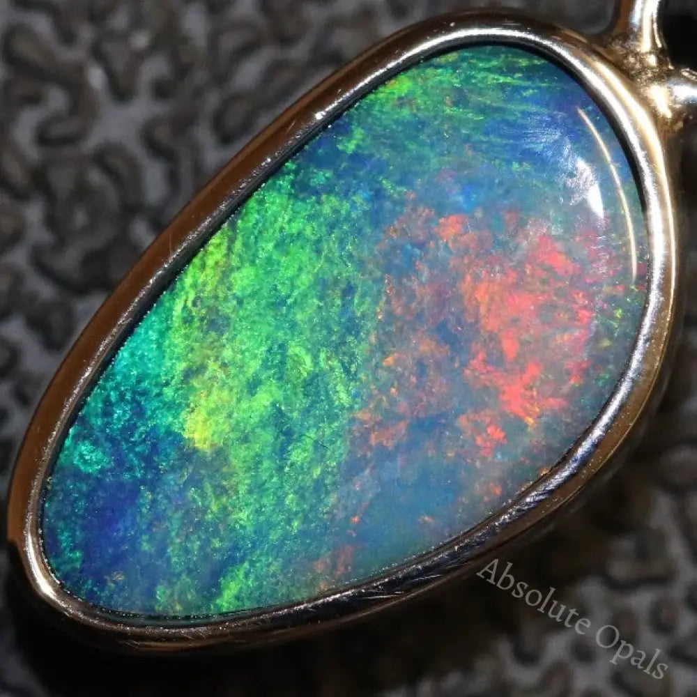 1.15 G Australian Doublet Opal With Silver Pendant: L 21.9 Mm Jewellery