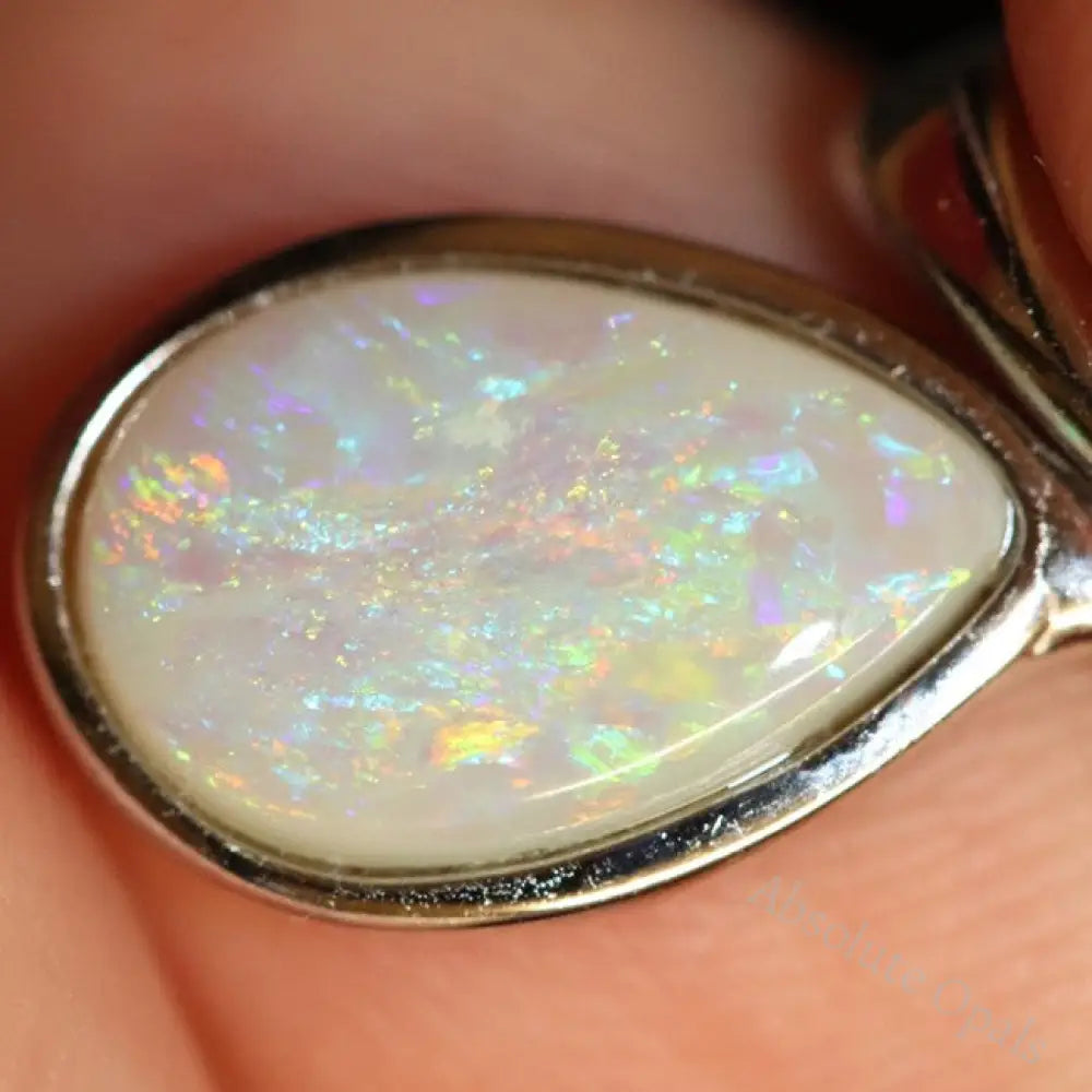 1.15G Australian Lightning Ridge Solid Opal Pendant Silver L20.7 Mm Jewellery