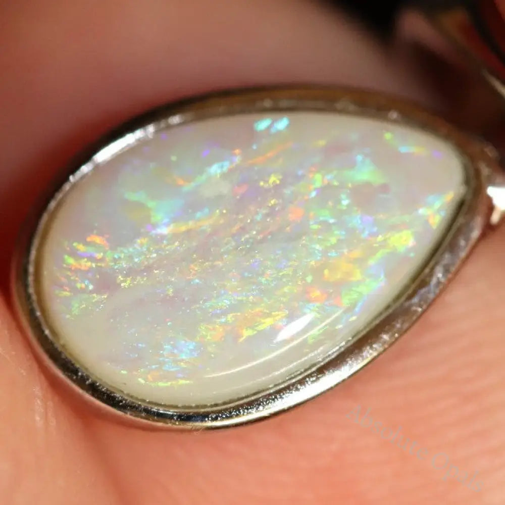 1.15G Australian Lightning Ridge Solid Opal Pendant Silver L20.7 Mm Jewellery