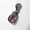 Handcrafted Silver Pendant with Boulder Opal – Unique Australian Opal Necklace