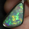 1.17 G Australian Lightning Ridge Solid Semi-Black Opal Pendant Silver L 25.8 Mm Jewellery