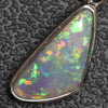 1.17 G Australian Lightning Ridge Solid Semi-Black Opal Pendant Silver L 25.8 Mm Jewellery