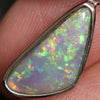 1.17 G Australian Lightning Ridge Solid Semi-Black Opal Pendant Silver L 25.8 Mm Jewellery