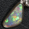 Australian Lightning Ridge, Solid Semi-Black Opal, Pendant Silver