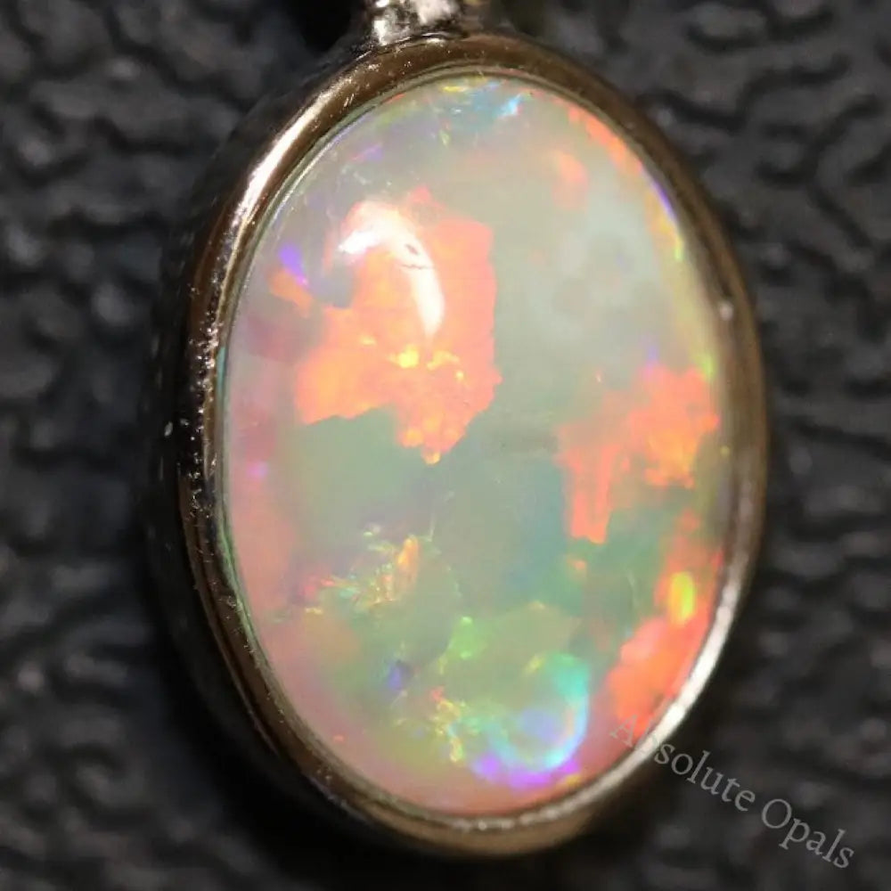 Australian Lightning Ridge, Solid Opal Pendant, Silver