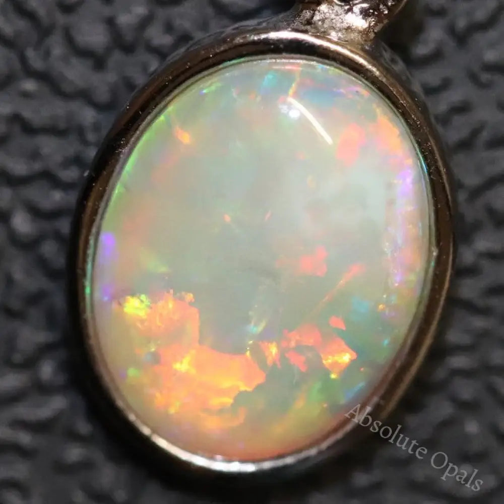 1.19 G Australian Lightning Ridge Solid Opal Pendant Silver L 20.1 Mm Jewellery