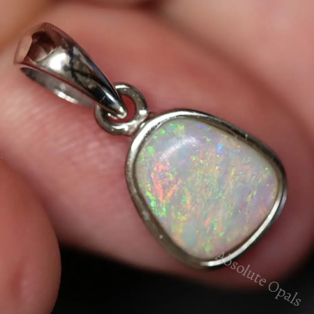 1.19 G Australian Lightning Ridge Solid Opal Pendant Silver L 19.8 Mm Jewellery