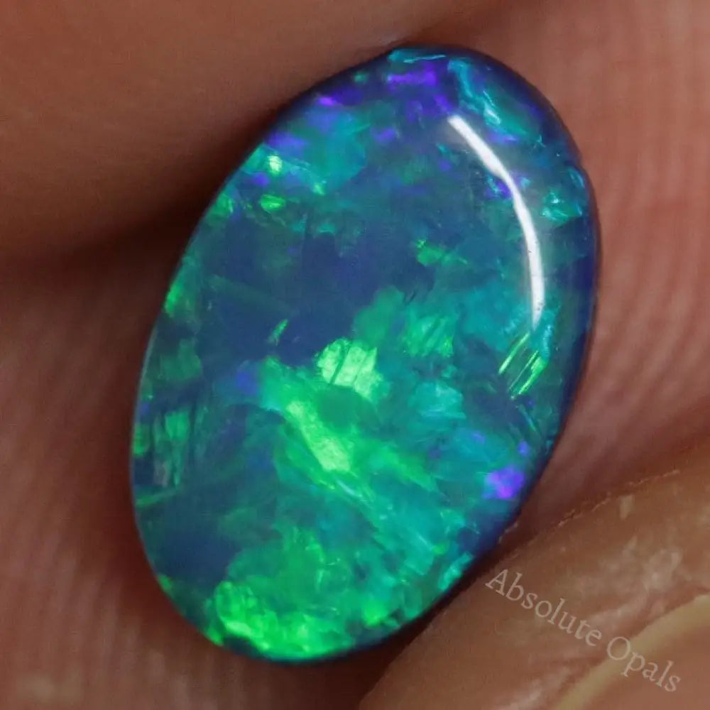 1.20 Cts Australian Opal Doublet Stone Cabochon Lightning Ridge