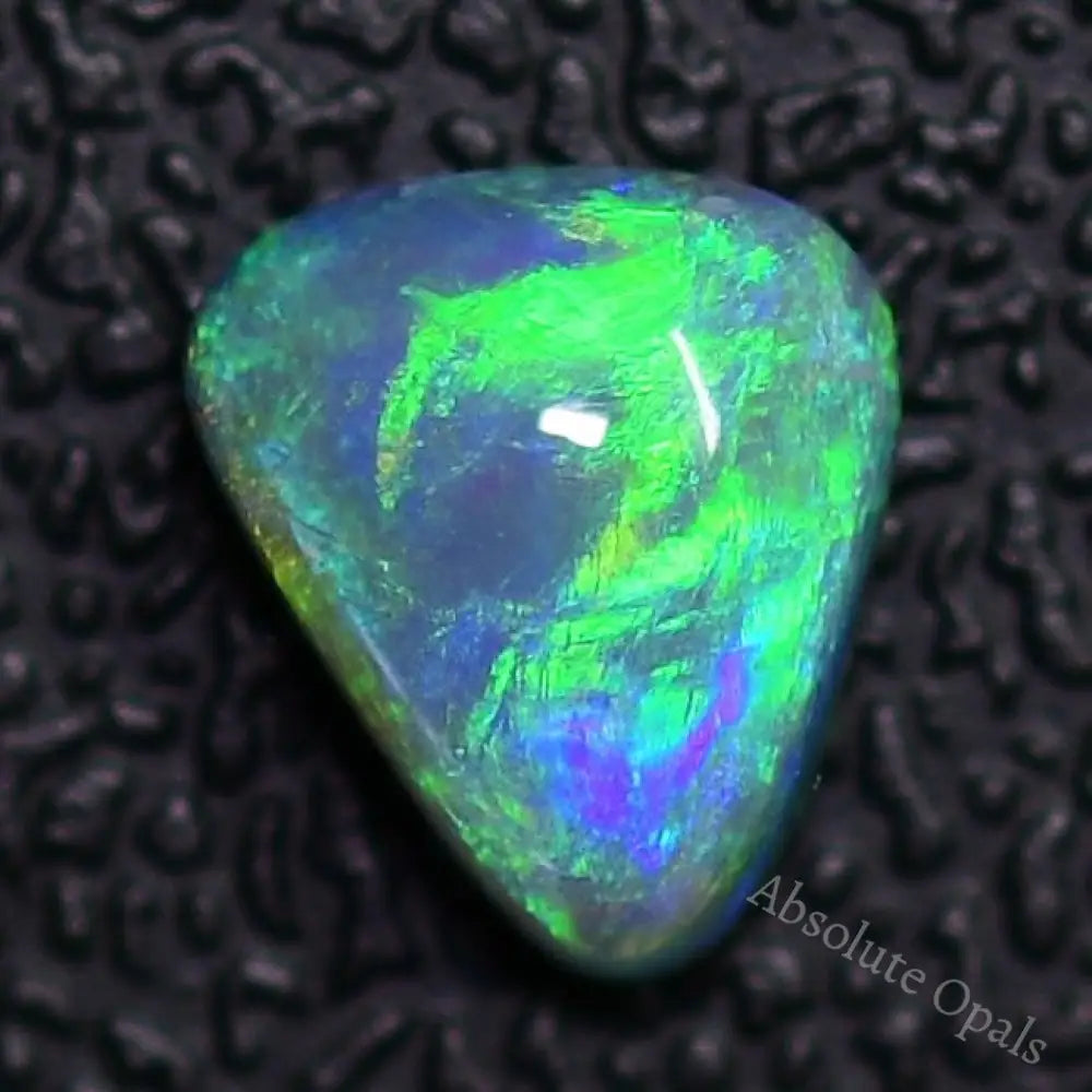 1.20 Cts Australian Semi Black Solid Opal Lightning Ridge Cabochon Cut Stone