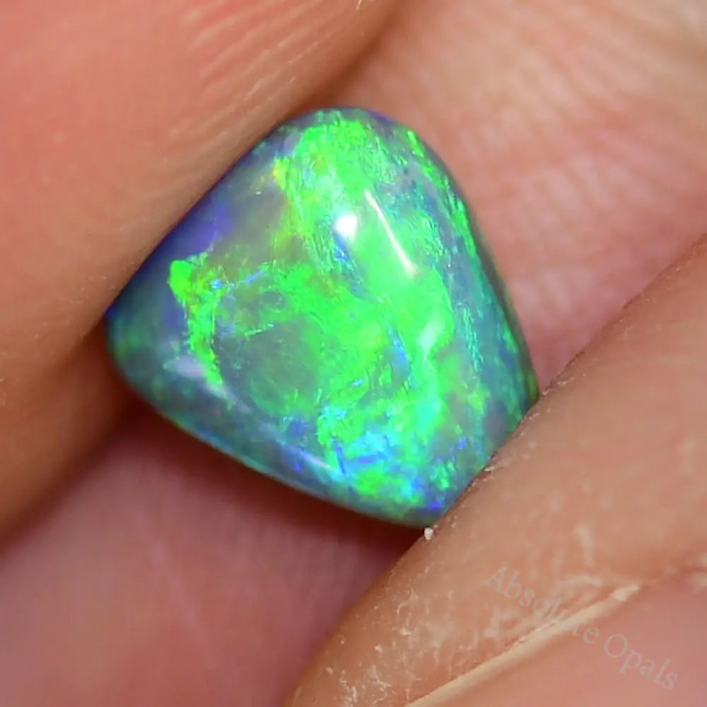 1.20 Cts Australian Semi Black Solid Opal Lightning Ridge Cabochon Cut Stone