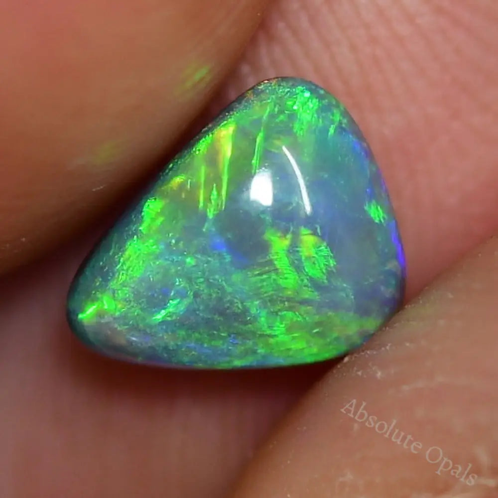 1.20 Cts Australian Semi Black Solid Opal Lightning Ridge Cabochon Cut Stone