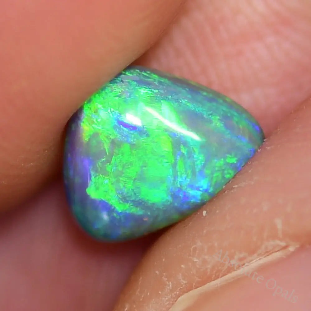 1.20 Cts Australian Semi Black Solid Opal Lightning Ridge Cabochon Cut Stone