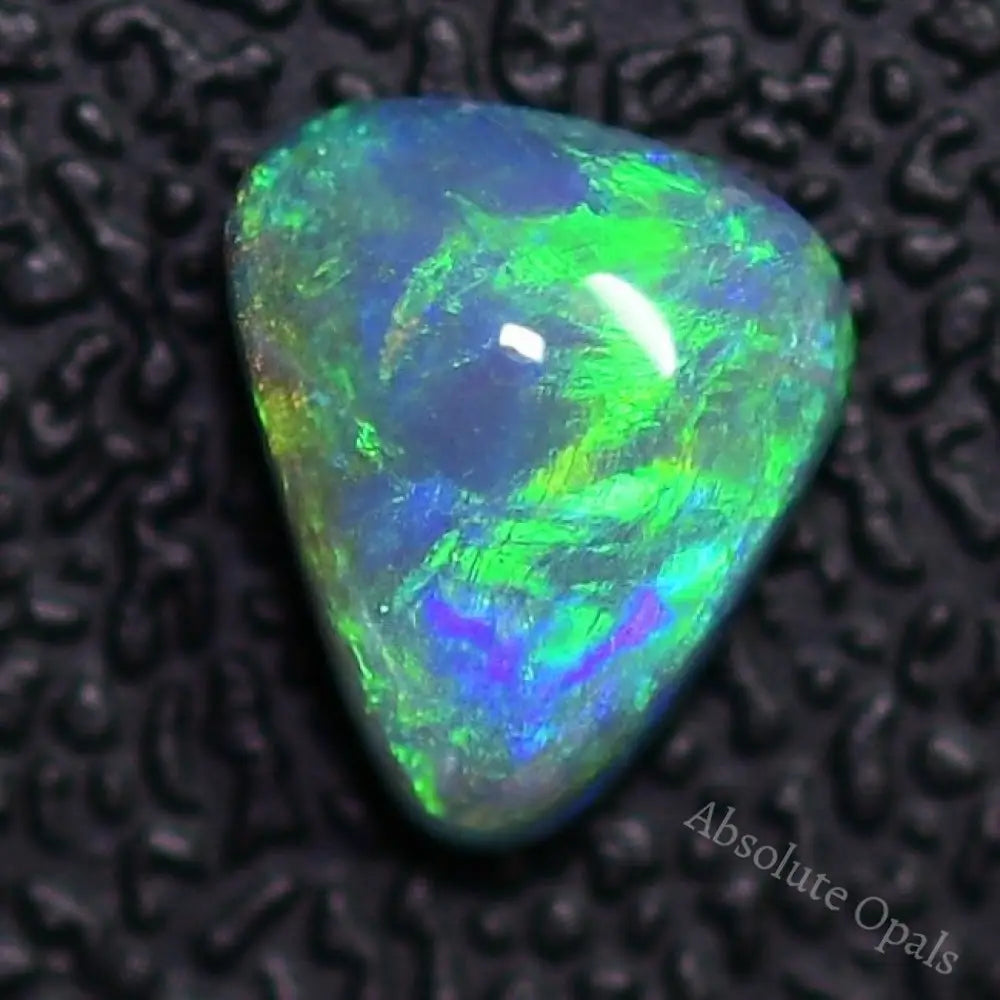 1.20 Cts Australian Semi Black Solid Opal Lightning Ridge Cabochon Cut Stone