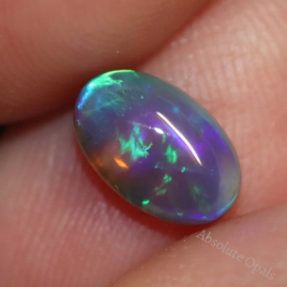 1.23 Cts Australian Black Crystal Opal Lightning Ridge Solid Gem Stone Cabochon