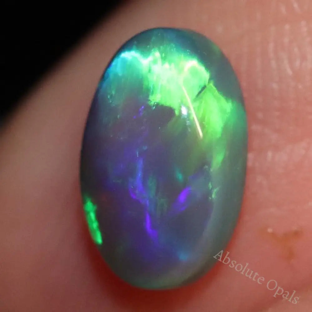 1.23 Cts Australian Black Crystal Opal Lightning Ridge Solid Gem Stone Cabochon