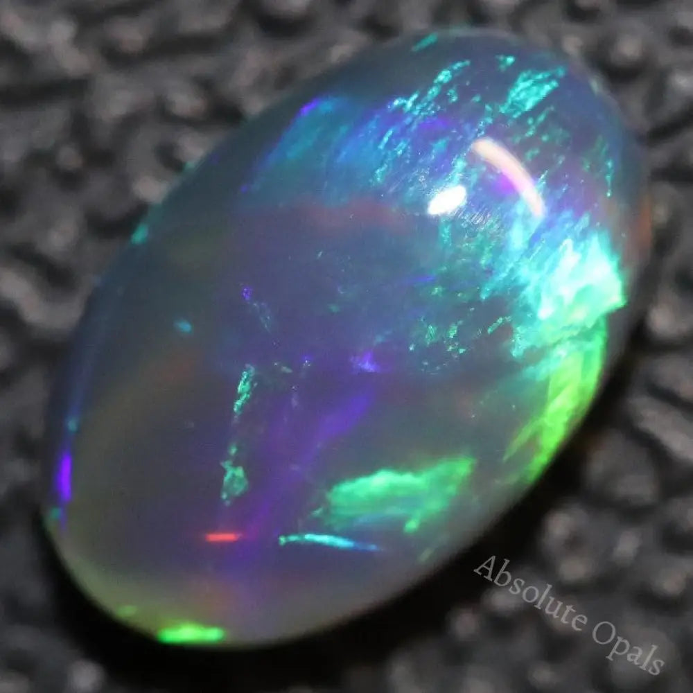 1.23 Cts Australian Black Crystal Opal Lightning Ridge Solid Gem Stone Cabochon