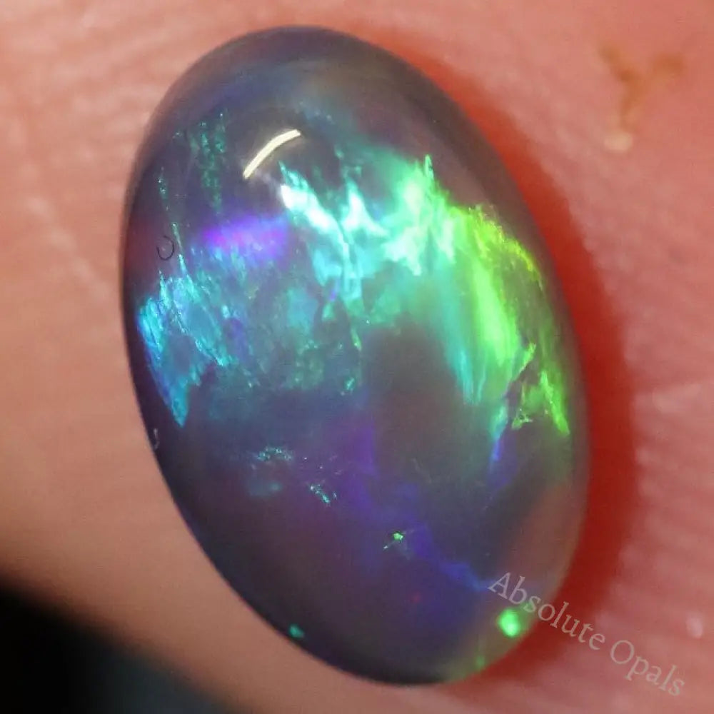 1.23 Cts Australian Black Crystal Opal Lightning Ridge Solid Gem Stone Cabochon