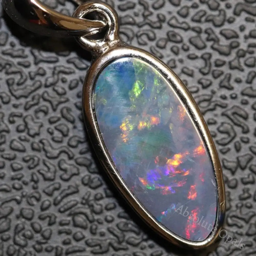 1.23 G Australian Doublet Opal With Silver Pendant: L 23.8 Mm Jewellery