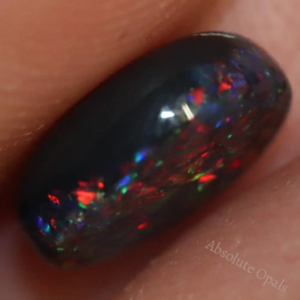 1.25 Cts Australian Black Opal Lightning Ridge Solid Gem Stone Cabochon