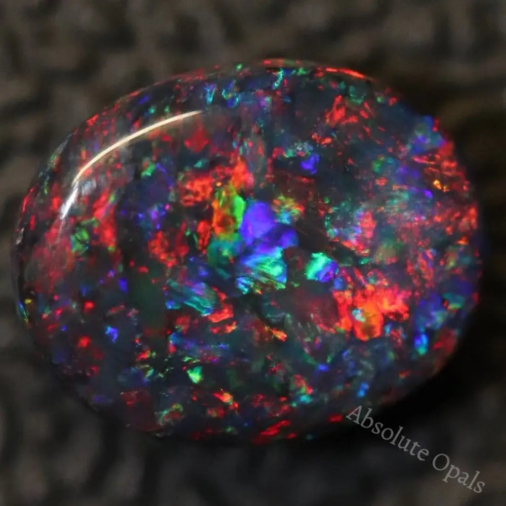 1.25 Cts Australian Black Opal Lightning Ridge Solid Gem Stone Cabochon