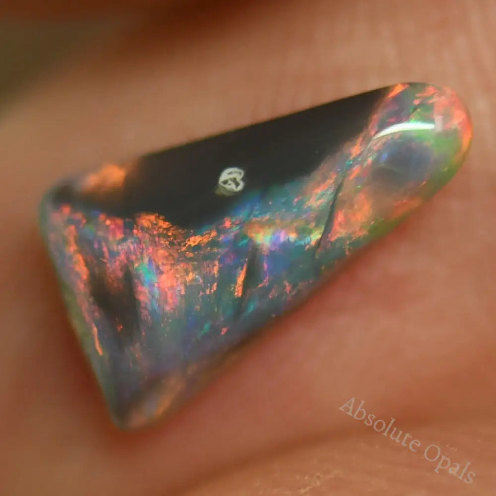 1.25 Cts Australian Black Solid Opal Lightning Ridge Cmr