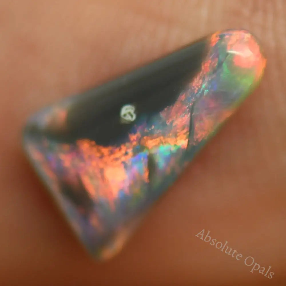 1.25 Cts Australian Black Solid Opal Lightning Ridge Cmr