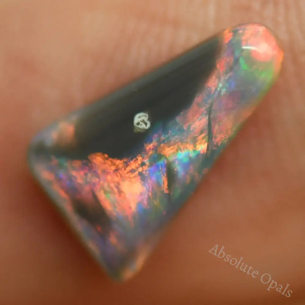 1.25 Cts Australian Black Solid Opal Lightning Ridge Cmr