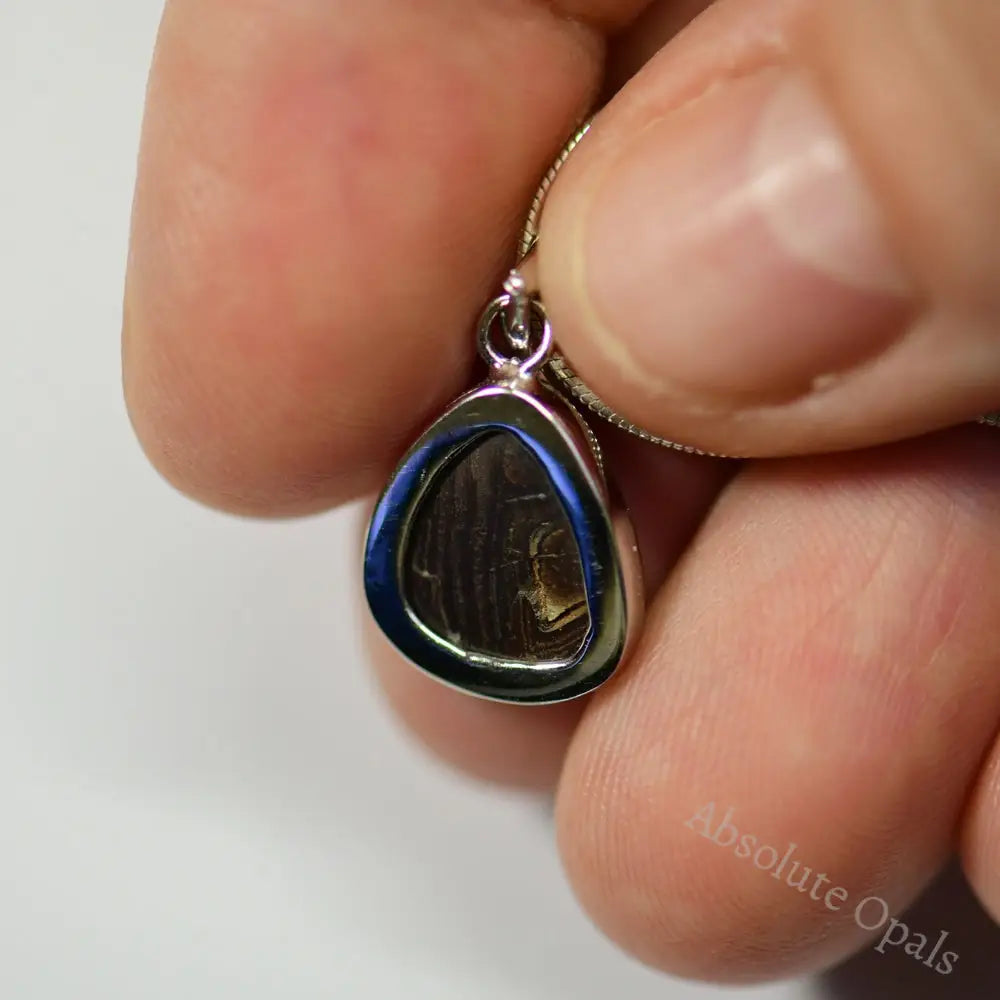 1.25 G Australian Doublet Opal With Silver Pendant: L 22.0 Mm Jewellery