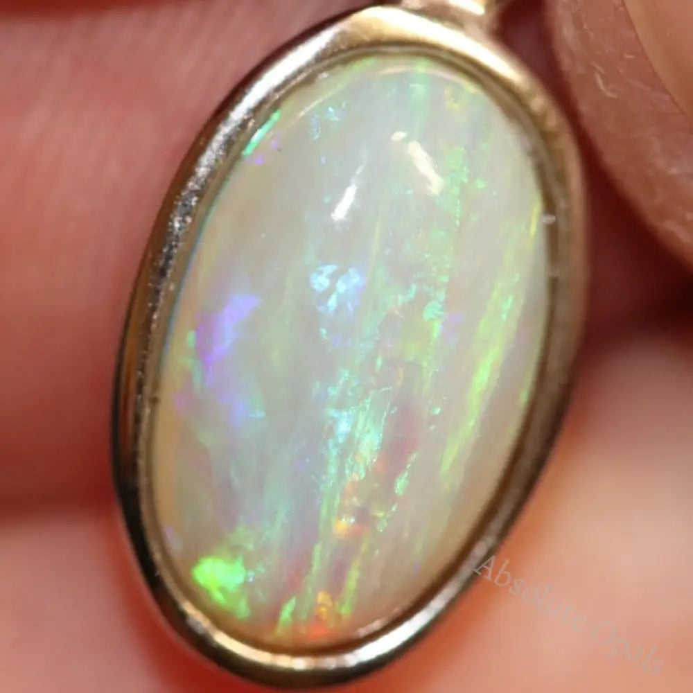 1.25G Australian Lightning Ridge Solid Opal Pendant Silver L21.8 Mm Jewellery