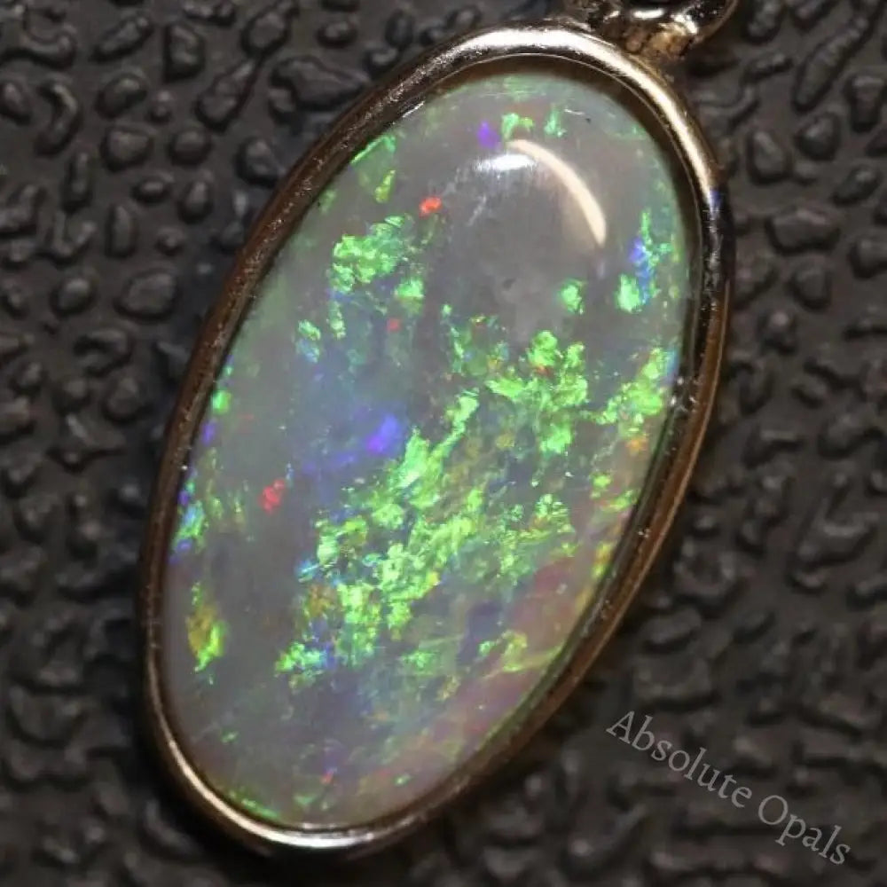 1.25G Australian Lightning Ridge Solid Opal Silver Pendant L23.8 Mm Jewellery