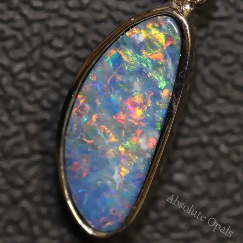 Australian Boulder Doublet Opal Silver Pendant