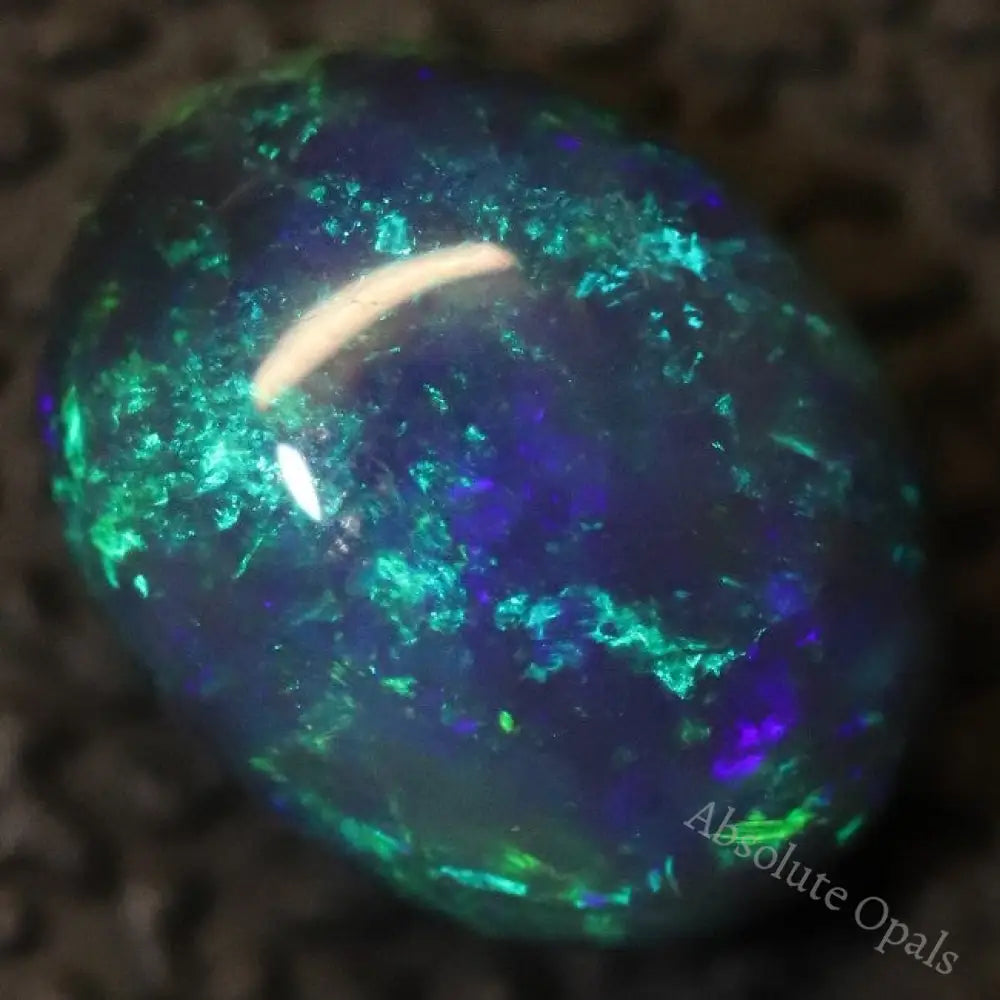 1.30 Cts Australian Black Opal Lightning Ridge Solid Gem Stone Cabochon