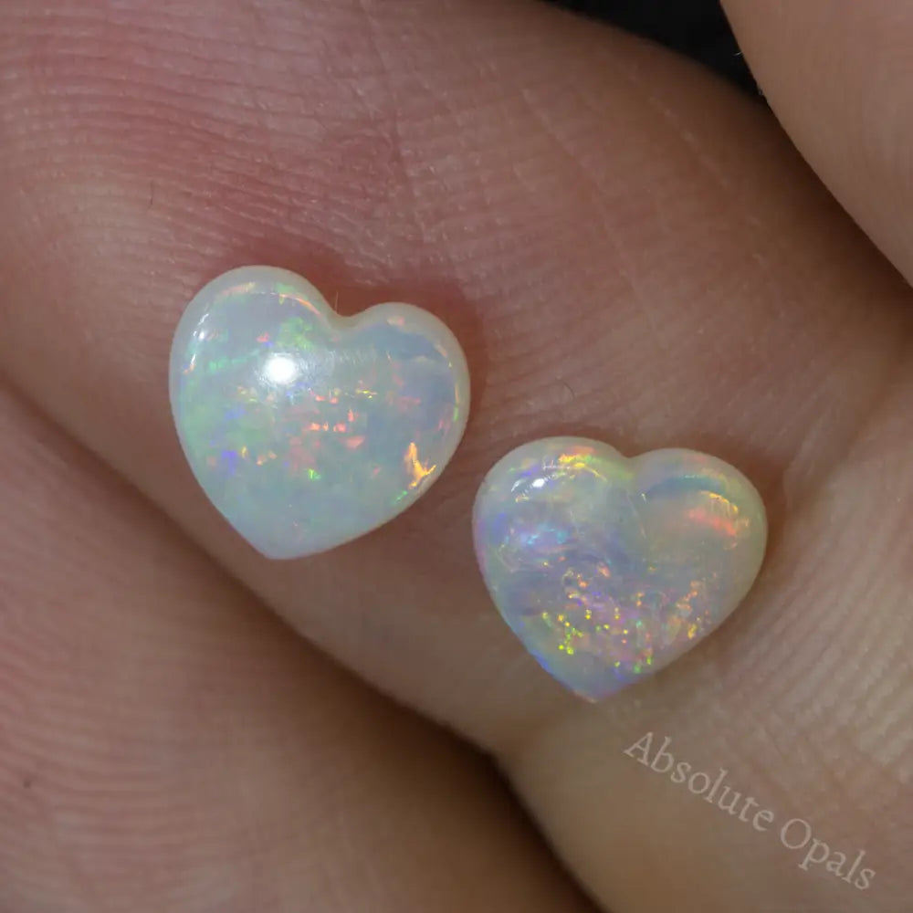 Opal cabochon pair