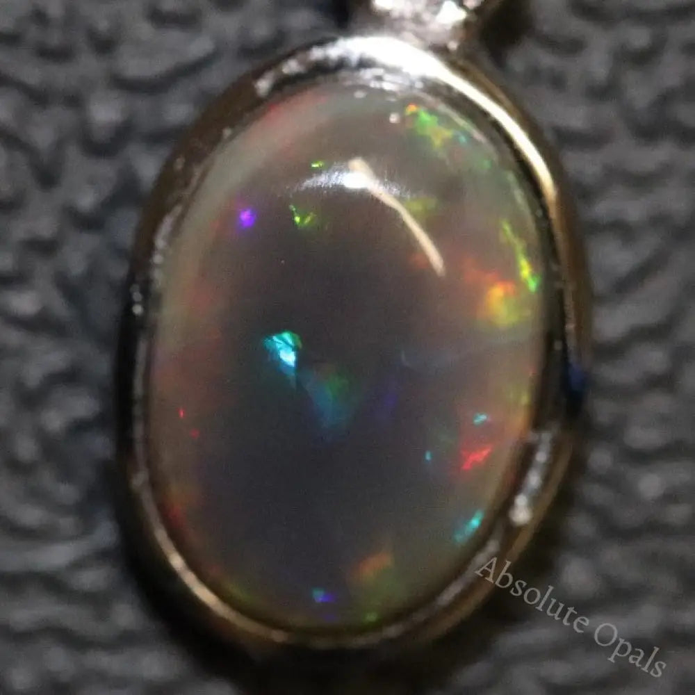 1.30 G Australian Lightning Ridge Solid Crystal Black Opal Pendant Silver L 19.2 Mm Jewellery