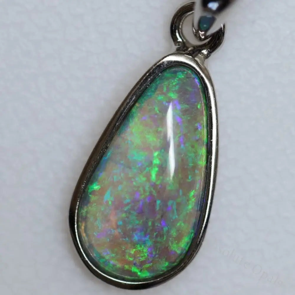 1.32 G Australian Lightning Ridge Solid Opal Pendant Silver L 24.0 Mm Jewellery