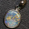 1.33 G Australian Lightning Ridge Solid Black Opal Pendant Silver L 21.0 Mm Jewellery