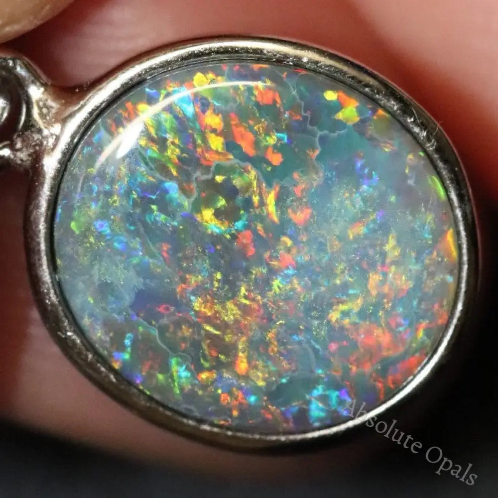 1.33 G Australian Lightning Ridge Solid Black Opal Pendant Silver L 21.0 Mm Jewellery