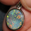 1.33 G Australian Lightning Ridge Solid Black Opal Pendant Silver L 21.0 Mm Jewellery