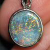 1.33 G Australian Lightning Ridge Solid Black Opal Pendant Silver L 21.0 Mm Jewellery