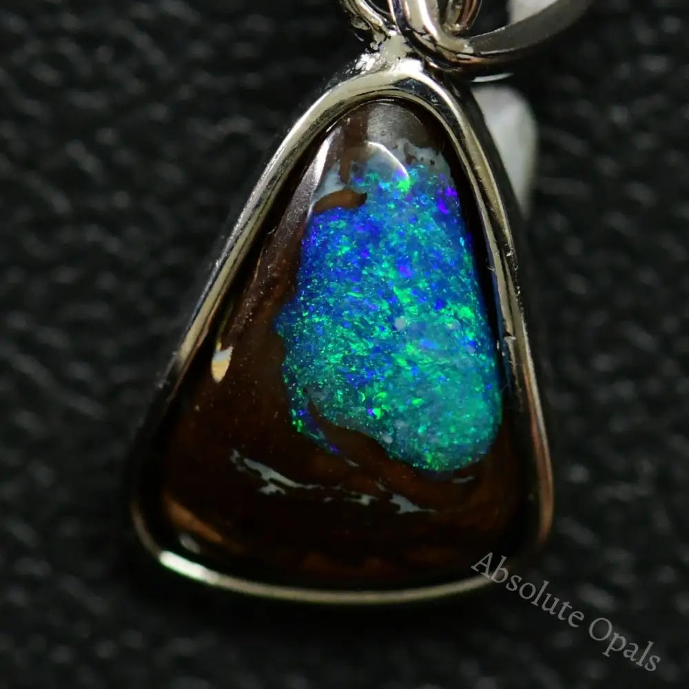 1.34 G Australian Boulder Opal With Silver Pendant: L 21.0 Mm Jewellery