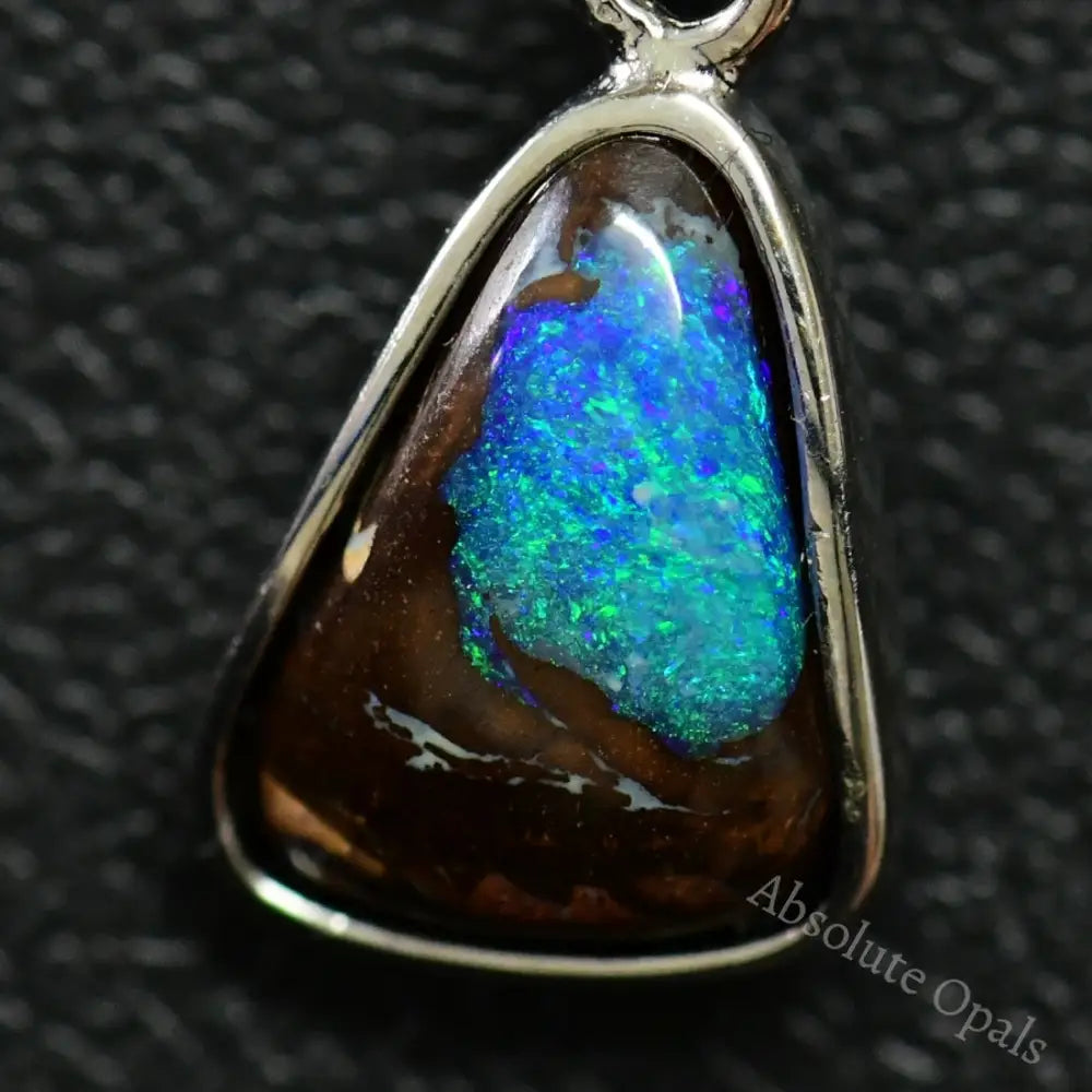 1.34 G Australian Boulder Opal With Silver Pendant: L 21.0 Mm Jewellery