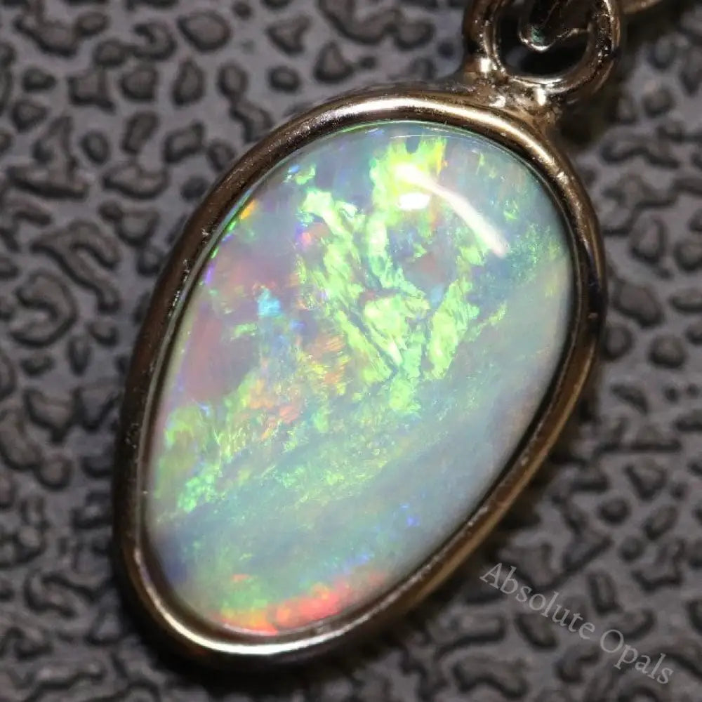 1.34 G Australian Lightning Ridge Solid Semi-Black Opal Pendant Silver L 22.6 Mm Jewellery