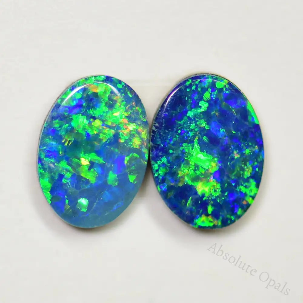 1.35 Cts Australian Opal Doublet Stone Cabochon 2Pcs