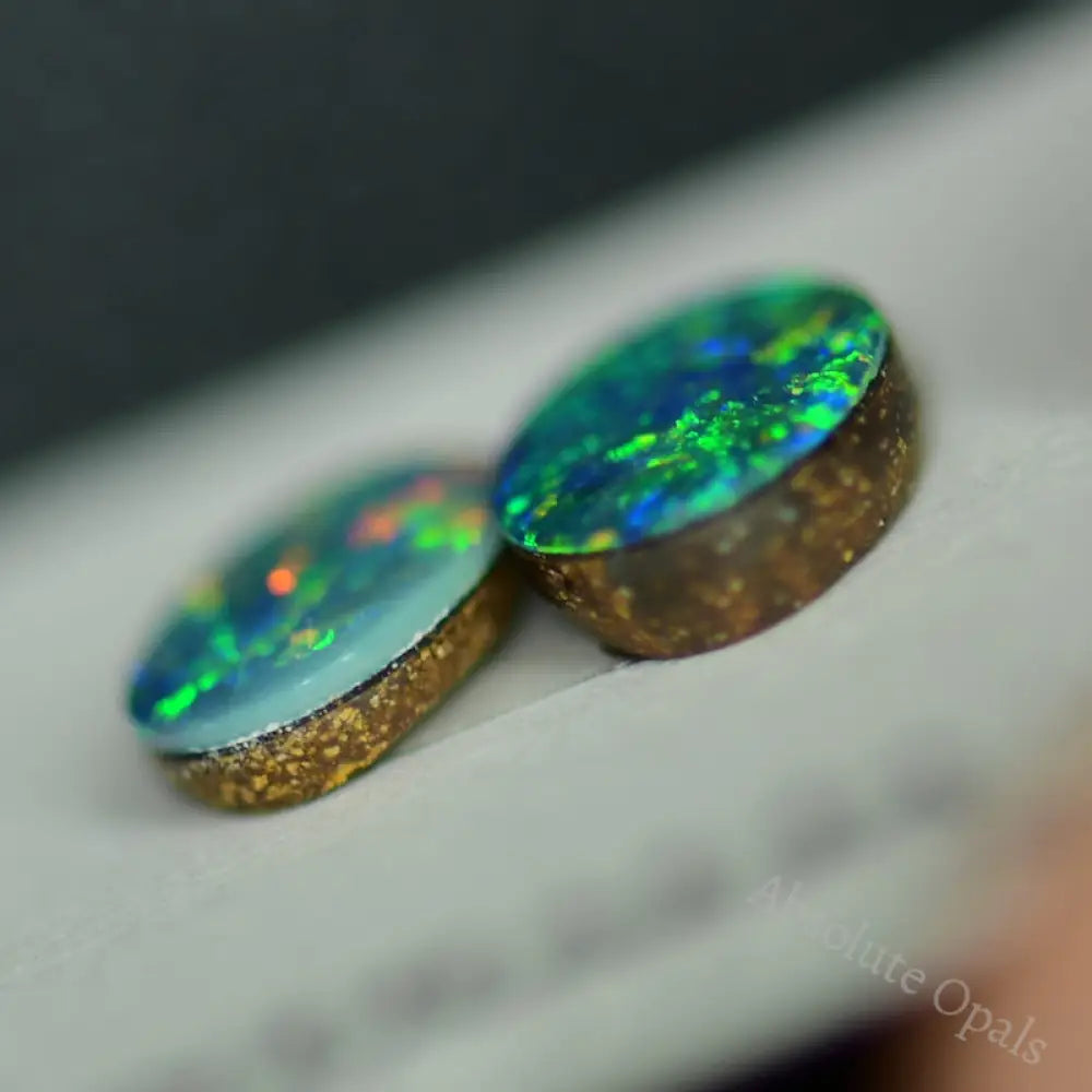 1.35 Cts Australian Opal Doublet Stone Cabochon 2Pcs