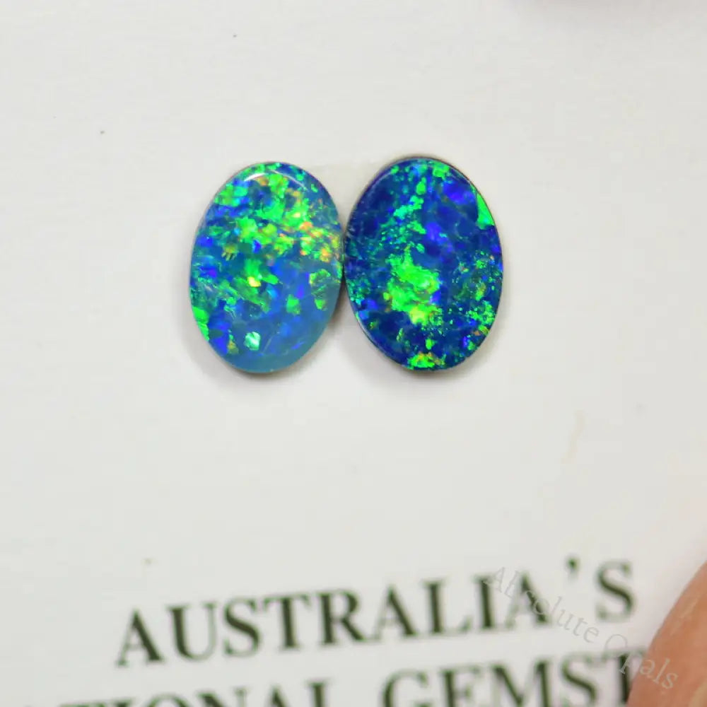 1.35 Cts Australian Opal Doublet Stone Cabochon 2Pcs